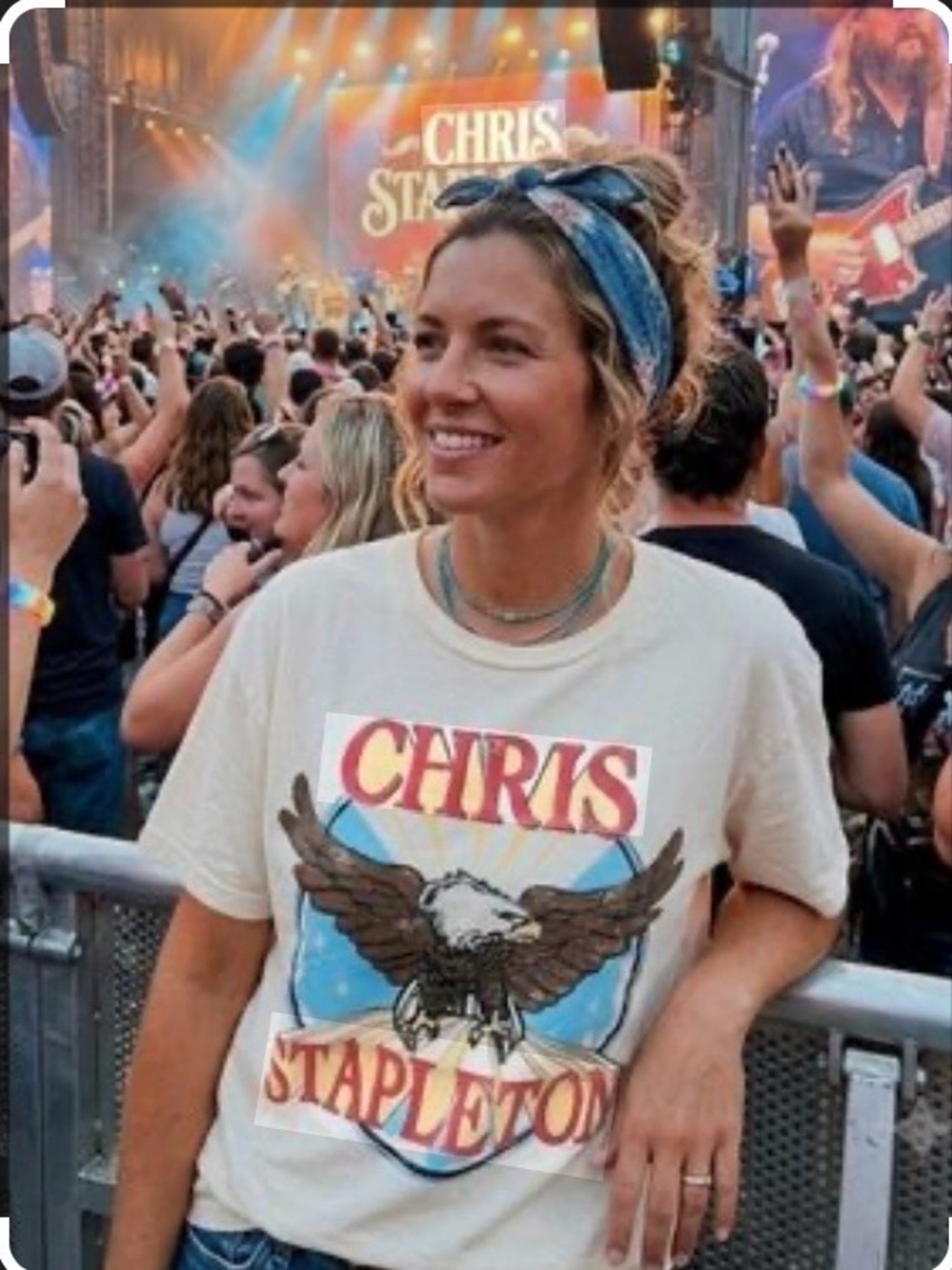Daydreamer Chris Stapleton cream Tee with Eagle Graphic
